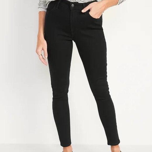 Old Navy Denim - New Old Navy High-Waisted Wow Black-Wash Super-Skinny Ankle Jeans for Women